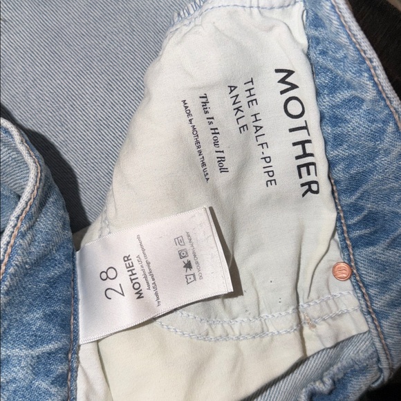MOTHER The Half Pipe High-Rise Straight-Leg Ankle Jeans, size 28 - Picture 9 of 14